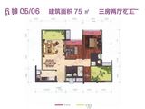 益丽龙湖_3室2厅2卫 建面75平米