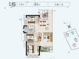 合景叠翠峰_3室2厅1卫 建面83平米