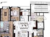 温州万科翡翠天地_3室2厅2卫 建面186平米