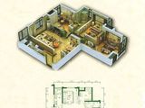 滨水花城_3室2厅1卫 建面100平米