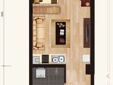 新合作城市广场领誉_1室1厅1卫 建面43平米