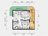思念果岭国际社区_1室1厅1卫 建面66平米