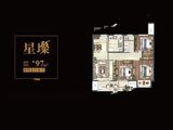 世茂璀璨时光_3室2厅1卫 建面97平米