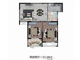 美林湖_2室2厅1卫 建面90平米