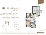 温州万科世纪之光_2室2厅2卫 建面75平米