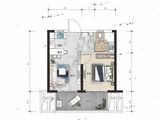 向海金融城_1室2厅1卫 建面50平米