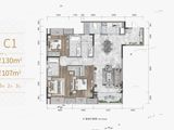 佳兆业滨江四季_3室2厅3卫 建面130平米