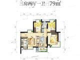松湖之光二期_3室2厅1卫 建面79平米