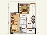 紫星华府_1室2厅1卫 建面55平米