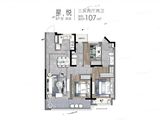 阳光城禹洲宸悦_3室2厅2卫 建面107平米