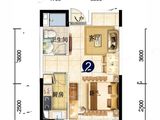 南宁空港恒大文化旅游城_1室1厅1卫 建面53平米