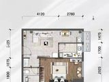 当代宏府MOMΛ_1室1厅1卫 建面57平米