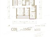 绿地V岛_4室2厅2卫 建面150平米