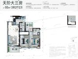 碧桂园滨江天元_3室2厅1卫 建面93平米