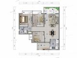 东实旗云花园_3室2厅1卫 建面85平米
