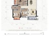 悦桂绿地新世界_3室2厅2卫 建面105平米