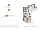 北辰香麓湾_3室2厅1卫 建面90平米