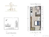 招商前海领尚公馆_C户型 建面41平米