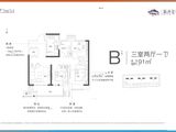 龙湖锦艺城_3室2厅1卫 建面91平米