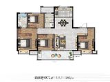 鹏欣尚誉_4室2厅2卫 建面140平米