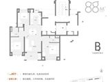 保利虹桥和颂_3室2厅2卫 建面88平米